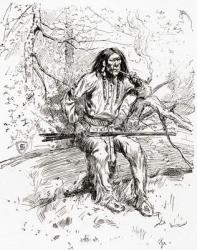 An Apache Indian warrior in the 19th century. From The History of Our Country, published 1900 | Obraz na stenu