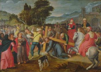 Carrying the Cross (oil on panel) | Obraz na stenu