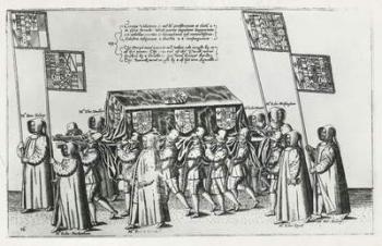 The funeral cortege of Sir Philip Sidney on the way to St. Paul's Cathedral, 1587 (engraving) | Obraz na stenu