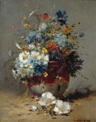 Daisies and Cornflowers (oil on canvas) | Obraz na stenu