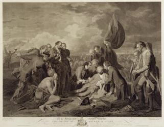 The Death of General Wolfe (1727-59), engraved by William Woollett (1735-85) c.1776 (engraving) | Obraz na stenu