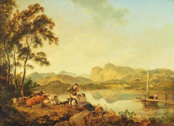 Langdale Pikes from Lowood, c.1800-06 (oil on canvas) | Obraz na stenu