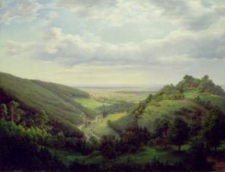 View from the Heilenberg Castle at Jugenheim on the Rhine, 1846 (oil on canvas) | Obraz na stenu