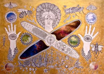 Europe at the Crossroads, 2016, (oil, collage, pen, pencil on card) | Obraz na stenu
