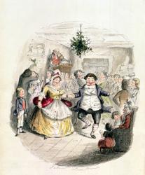 Mr Fezziwig's Ball, from 'A Christmas Carol' by Charles Dickens (1812-70) 1843 (engraving) | Obraz na stenu