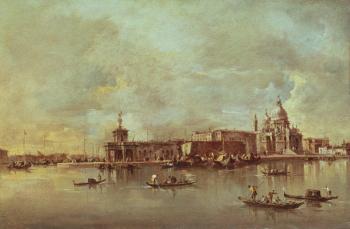 Santa Maria della Salute seen from the mouth of the Grand Canal, Venice (oil on panel) | Obraz na stenu