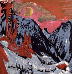 Mountains in Winter, 1919 (colour litho) | Obraz na stenu