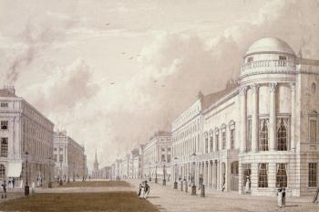 View of Regent Street, 1825 (ink pencil wash on paper) | Obraz na stenu