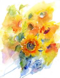Sunflowers in vase, 2016 (watercolor) | Obraz na stenu