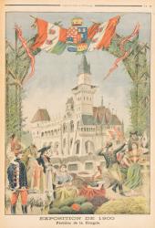 The Hungarian Pavilion at the Universal Exhibition of 1900, Paris, illustration from 'Le Petit Journal', 11th March 1900 (colour litho) | Obraz na stenu