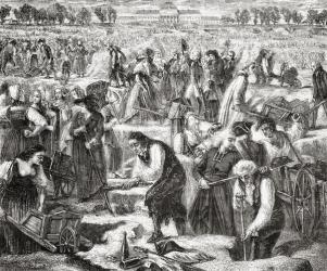 Labourers working in the Champ de Mars (litho) | Obraz na stenu