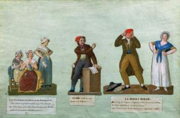 The Jacobin Knitters, a Jacobin and the Red Bonnet (gouache on paper) | Obraz na stenu