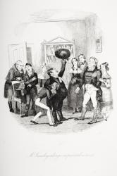 Mr. Snawley enlarges on parental instinct, illustration from `Nicholas Nickleby' by Charles Dickens (1812-70) published 1839 (litho) | Obraz na stenu