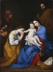 The Holy Family with Saints Anne and Catherine of Alexandria, 1648 (oil on canvas) | Obraz na stenu