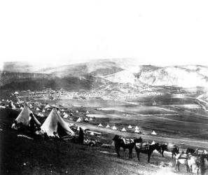 Allied Encampment, Crimea, c.1855 (b&w photo) | Obraz na stenu