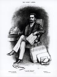 Joseph Pulitzer (1847-1911) from 'The Curio', 1887 (engraving) (b&w photo) | Obraz na stenu