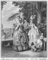 The rendezvous for Marly, engraved by Carl Guttenberg (1743-90) c.1777 (engraving) (b/w photo) | Obraz na stenu