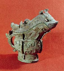 Ritual 'kuang' wine mixer in the shape of a monster, Shang Dynasty (c.1600-1100 BC) (bronze) | Obraz na stenu