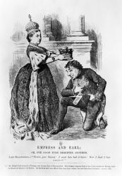 Empress and Earl or, One Good Turn Deserves Another, from 'Punch or the London Charivari', August 1876 (engraving) (b/w photo) | Obraz na stenu