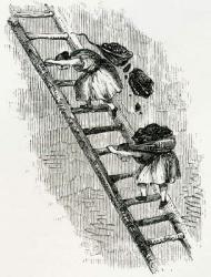 Women carrying coal to the surface in East Scotland mines, from 'Cyclopaedia of Useful Arts and Manufactures' by Charles Tomlinson (engraving) | Obraz na stenu
