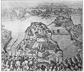 Map of the Siege of Malta in 1565 (engraving) | Obraz na stenu