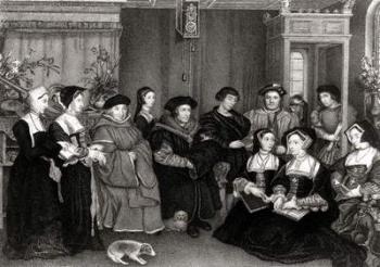 The Family of Thomas More (1478-1535), Chancellor of England (engraving) (b/w photo) | Obraz na stenu