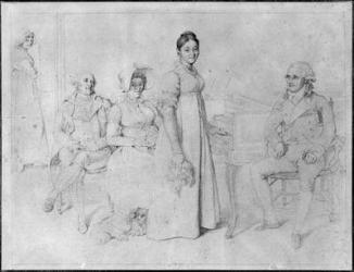 The Forestier Family (graphite on paper) (b/w photo) (see also 233241) | Obraz na stenu