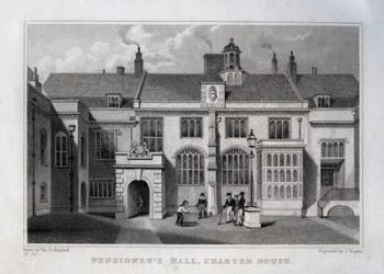 Pensioner's Hall, Charter House, engraved by John Rogers, 1830 (engraving) | Obraz na stenu