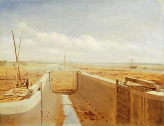 Canal under Construction, possibly the Bude Canal, c.1840 (oil on canvas) | Obraz na stenu