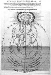 The day and night of the Microcosm, from Robert Fludd's 'Utriusque Cosmi Historia', 1617-19 (engraving) | Obraz na stenu