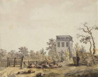 Landscape with a Pavilion, c. 1797 (pen, ink and w/c on paper) | Obraz na stenu