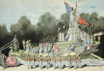 Chariot of the Triumph of the Republic at the National Festival, 22nd September 1892, from 'Le Petit Journal', 24th September 1892 (colour litho) | Obraz na stenu