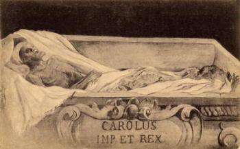 Postcard of the mummy of Charles V in the Escorial, Madrid (litho) | Obraz na stenu