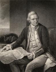 Captain James Cook, engraved by W. Holl, from 'The National Portrait Gallery, Volume IV', published c.1820 (litho) | Obraz na stenu