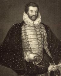 Portrait of Sir Christopher Hatton (1540-91) from 'Lodge's British Portraits', 1823 (litho) | Obraz na stenu