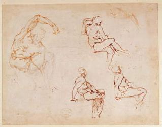 Figure Studies for a Man (brown ink) | Obraz na stenu