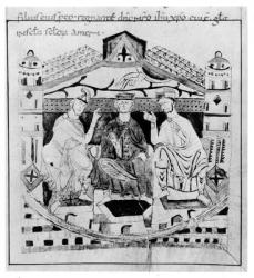 Louis I (778-840) the Pious (vellum) (b/w photo) | Obraz na stenu