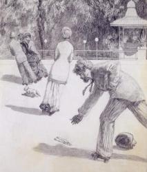 Action from 'Paraphrase on the Discovery of a Glove', pub. 1881, 1878 (washed indian ink and pen) | Obraz na stenu