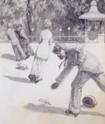 Action from 'Paraphrase on the Discovery of a Glove', pub. 1881, 1878 (washed indian ink and pen) | Obraz na stenu