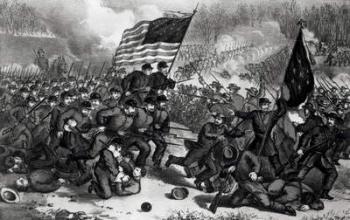 The Second Battle of Bull Run, Fought 29th August 1862, pub. by Currier and Ives (engraving) (b&w photo) | Obraz na stenu