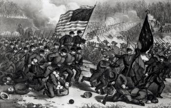 The Second Battle of Bull Run, Fought 29th August 1862, pub. by Currier and Ives (engraving) (b&w photo) | Obraz na stenu