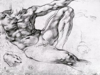 Study for the Creation of Adam (pencil on paper) (b/w photo) | Obraz na stenu