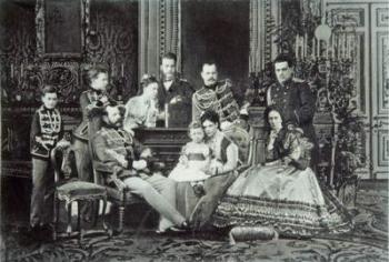 Family Portrait of Emperor Alexander II (b/w photo) | Obraz na stenu
