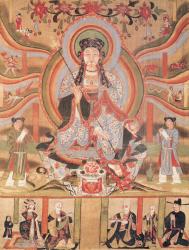 Buddhist banner depicting Dizang and the Six Roads to Rebirth, from Dunhuang (painting on silk) | Obraz na stenu