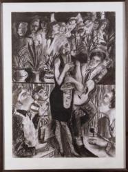 Jazz Saxophonist, 2004 (charcoal on paper) | Obraz na stenu