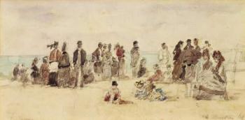 Beach Scene, 1864 (pen & ink & w/c on paper) | Obraz na stenu