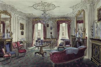 Interior of a drawing room in a town house, 19th century (watercolour) | Obraz na stenu