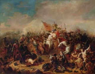The Battle of Hastings in 1066 (oil on canvas) | Obraz na stenu