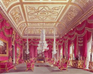 The Crimson Drawing Room, Carlton House from Pyne's 'Royal Residences', 1818 | Obraz na stenu