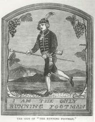 'The Running Footman' inn sign (engraving) | Obraz na stenu